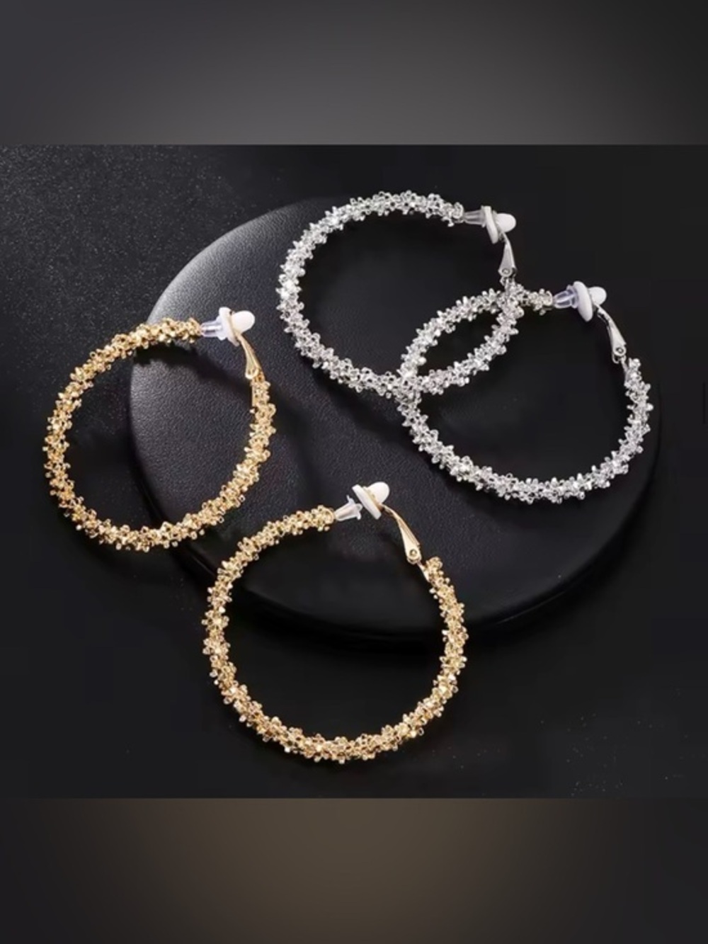 New Chic Gold or Sliver Clip On Hoop Earrings